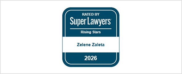 Zelene Zaleta Super Lawyers award badge