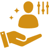 Person icon above an open hand
